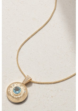 Marlo Laz - Southwestern 14-karat Gold, Aquamarine And Diamond Necklace - One size