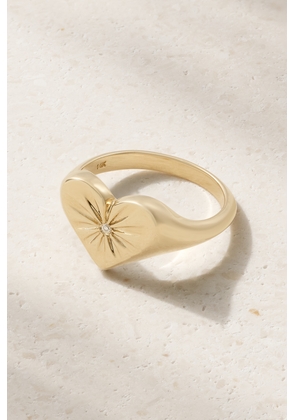 Marlo Laz - Love Token 14-karat Gold Diamond Signet Ring - 3,4,5