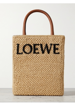 Loewe - Leather-trimmed Raffia Tote - Neutrals - One size