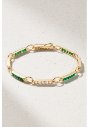 Ileana Makri - Waterfall 18-karat Gold, Emerald And Diamond Bracelet - One size