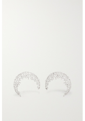 Ananya - Scatter Moon 18-karat White Gold Diamond Earrings - One size