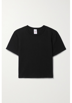RE/DONE - + Hanes Micro Cropped Cotton-jersey T-shirt - Black - x small,small,medium,large