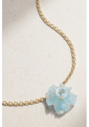Irene Neuwirth - One Of A Kind Tropical Flower 18-karat Gold Aquamarine Necklace - One size