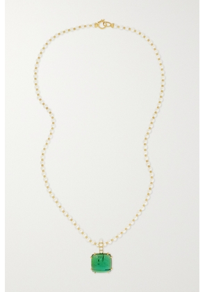 Irene Neuwirth - 18-karat Gold, Pearl And Beryl Necklace - Green - One size