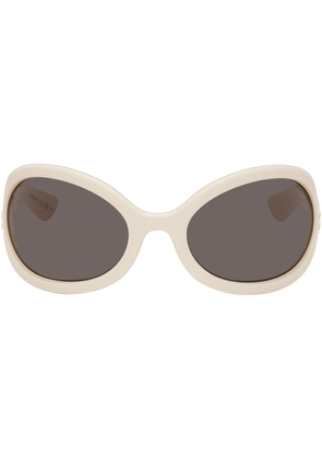 Gucci White Oversized Oval Sunglasses