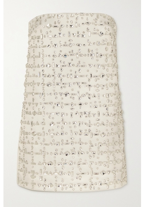 16ARLINGTON - Blaise Strapless Crystal-embellished Satin Mini Dress - White - UK 4,UK 6,UK 8,UK 10,UK 12,UK 14,UK 16