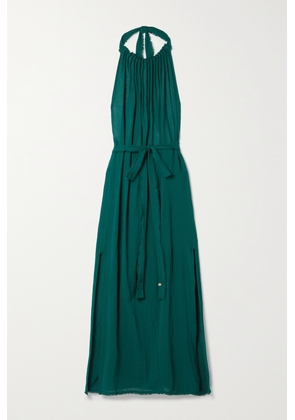 Caravana - + Net Sustain Malki Cotton-gauze Halterneck Midi Dress - Green - One size