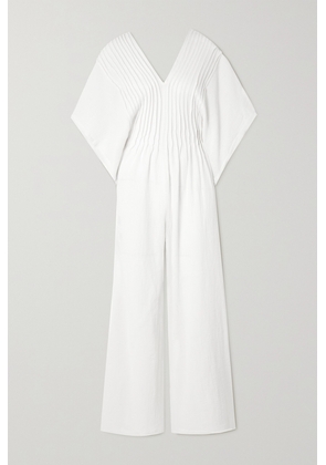 Caravana - + Net Sustain Quillen Open-back Pintucked Cotton Jumpsuit - White - One size