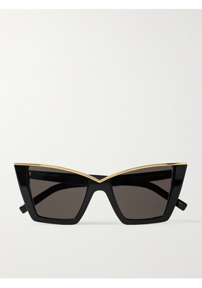 SAINT LAURENT Eyewear - Cat-eye Acetate And Gold-tone Sunglasses - Black - One size