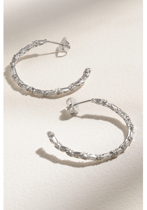 Suzanne Kalan - 18-karat White Gold Diamond Hoop Earrings - One size