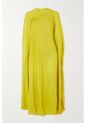 Valentino Garavani - Cape-effect Pleated Silk Crepe De Chine Midi Dress - Yellow - IT38,IT40,IT42,IT44