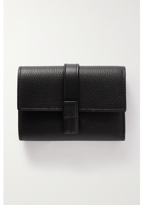 Loewe - Textured And Smooth Leather Wallet - Black - One size