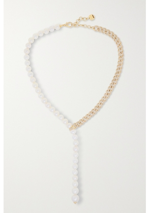 SHAY - Split 18-karat Gold, Diamond And Pearl Necklace - One size