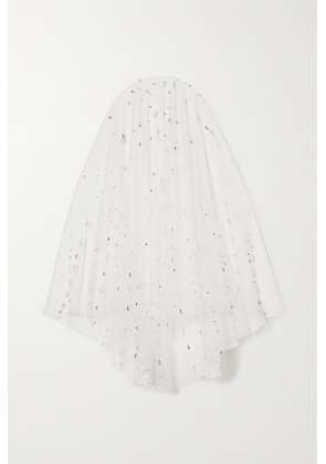 Clio Peppiatt - Embellished Tulle Veil - Ivory - One size