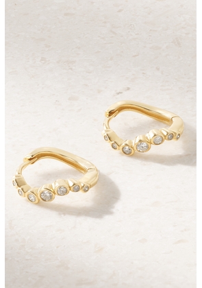 Mateo - Wave 14-karat Gold Diamond Hoop Earrings - One size