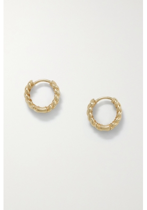 STONE AND STRAND - Brioche 10-karat Gold Hoop Earrings - One size
