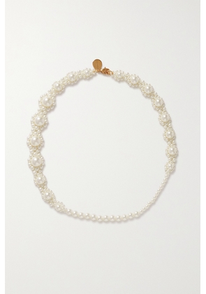 Simone Rocha - Daisy Gold-tone Faux Pearl Necklace - White - One size
