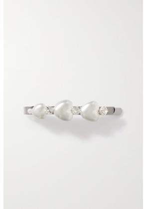 Simone Rocha - Crystal And Faux Pearl-embellished Silver-tone Hairclip - White - One size
