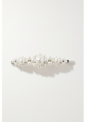 Simone Rocha - Faux Pearl-embellished Silver-tone Hair Clip - White - One size