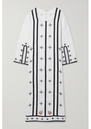 Vita Kin - Gera Embroidered Linen Midi Dress - White - x small,small,medium,large