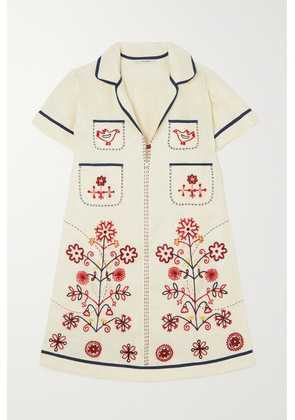 Vita Kin - Misha Embroidered Linen Mini Dress - White - x small,small,medium,large