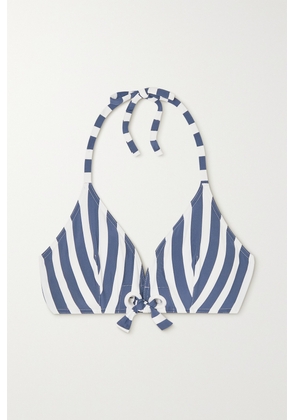 Eres - Samba Mucho Eyelet-embellished Striped Triangle Bikini Top - Blue - FR38,FR40,FR42,FR44