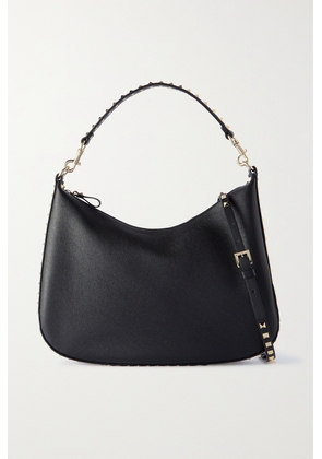 Valentino Garavani - Rockstud Medium Textured-leather Shoulder Bag - Black - One size