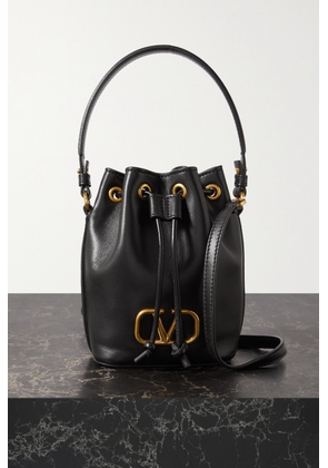 Valentino Garavani - Vlogo Mini Embellished Leather Bucket Bag - Black - One size