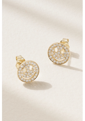 Sydney Evan - Happy Face 14-karat Gold Diamond Earrings - One size