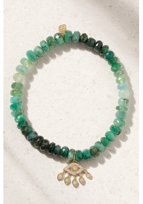 Sydney Evan - Evil Eye 14-karat Gold, Emerald And Diamond Bracelet - One size
