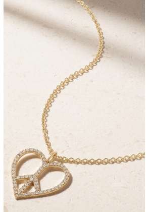 Sydney Evan - Peace Heart Xl 14-karat Gold Diamond Necklace - One size