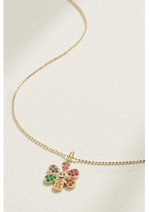 Sydney Evan - Daisy Happy Face 14-karat Gold Multi-stone Necklace - One size