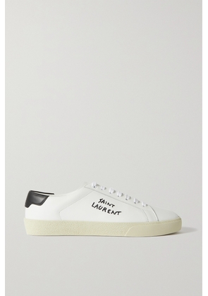 SAINT LAURENT - Court Classic Logo-embroidered Leather Sneakers - White - IT37.5,IT38,IT38.5,IT39