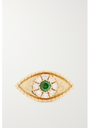 Robinson Pelham - Third Eye 14-karat Gold, Tsavorite And Diamond Single Earring - One size