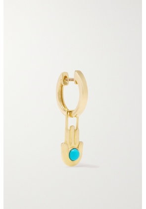 Robinson Pelham - Hamza Hand Earwish 14-karat Gold Turquoise Single Hoop Earring - One size