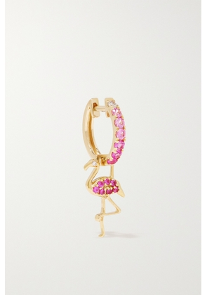 Robinson Pelham - Flamingo Earwish 14-karat Gold, Sapphire And Diamond Single Hoop Earring - One size
