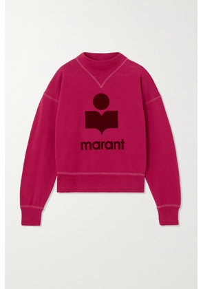 Marant Étoile - Moby Flocked Cotton-blend Jersey Sweatshirt - Pink - FR32,FR34,FR36,FR38,FR40,FR42,FR44