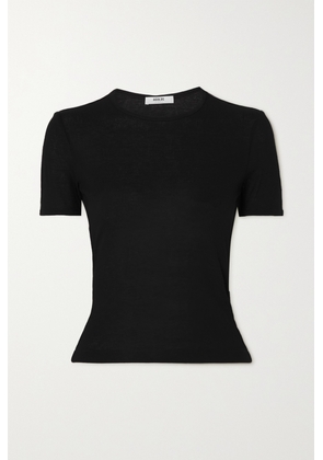 AGOLDE - Abbie Ribbed Stretch-jersey T-shirt - Black - x small,small,medium,large,x large