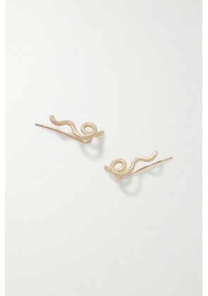 Bea Bongiasca - Short Wave Hammered Gold Earrings - One size