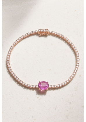 Anita Ko - Hepburn 18-karat Rose Gold, Sapphire And Diamond Bracelet - Pink - One size