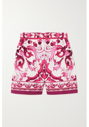 Dolce & Gabbana - Printed Cotton-poplin Shorts - Pink - IT36,IT38,IT40,IT42,IT44,IT46,IT48,IT50