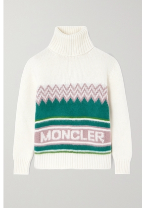 Moncler - Intarsia Wool Turtleneck Sweater - White - xx small,x small,small,medium,large,x large,xx large
