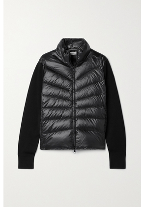 Moncler - Ribbed Wool And Quilted Shell Down Jacket - Black - xx small,x small,small,medium,large,x large,xx large