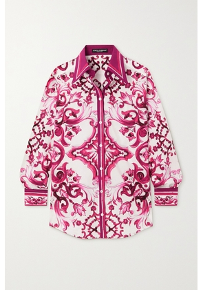 Dolce & Gabbana - Printed Cotton-poplin Shirt - Pink - IT36,IT38,IT40,IT42,IT44,IT46,IT48,IT50