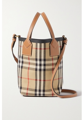 Burberry - Leather-trimmed Checked Canvas Tote - Neutrals - One size