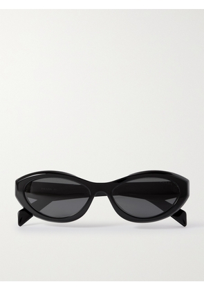Prada Eyewear - Oval-frame Acetate Sunglasses - Black - One size