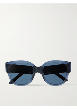 DIOR Eyewear - Wildior Bu Round-frame Embossed Acetate Sunglasses - Blue - One size