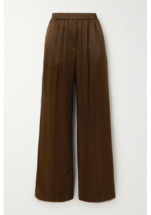 Loewe - Silk-satin Straight-leg Pants - Brown - x small,small,medium,large,x large