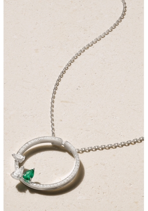 Repossi - Serti Sur Vide 18-karat White Gold, Emerald And Diamond Necklace - One size