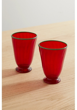 La DoubleJ - Rainbow Set Of Two Murano Glasses - Red - One size